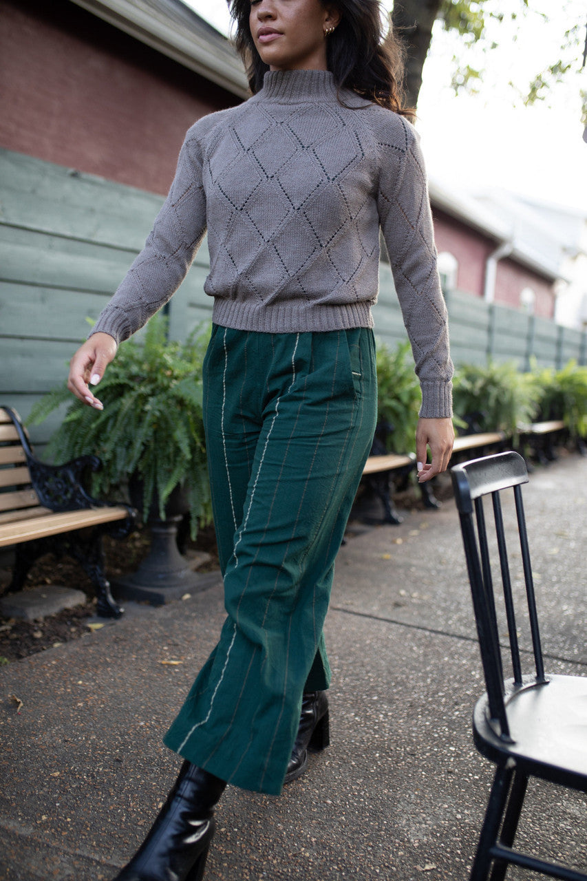 Katie Handwoven Cotton Set in Dark Green Made to Order