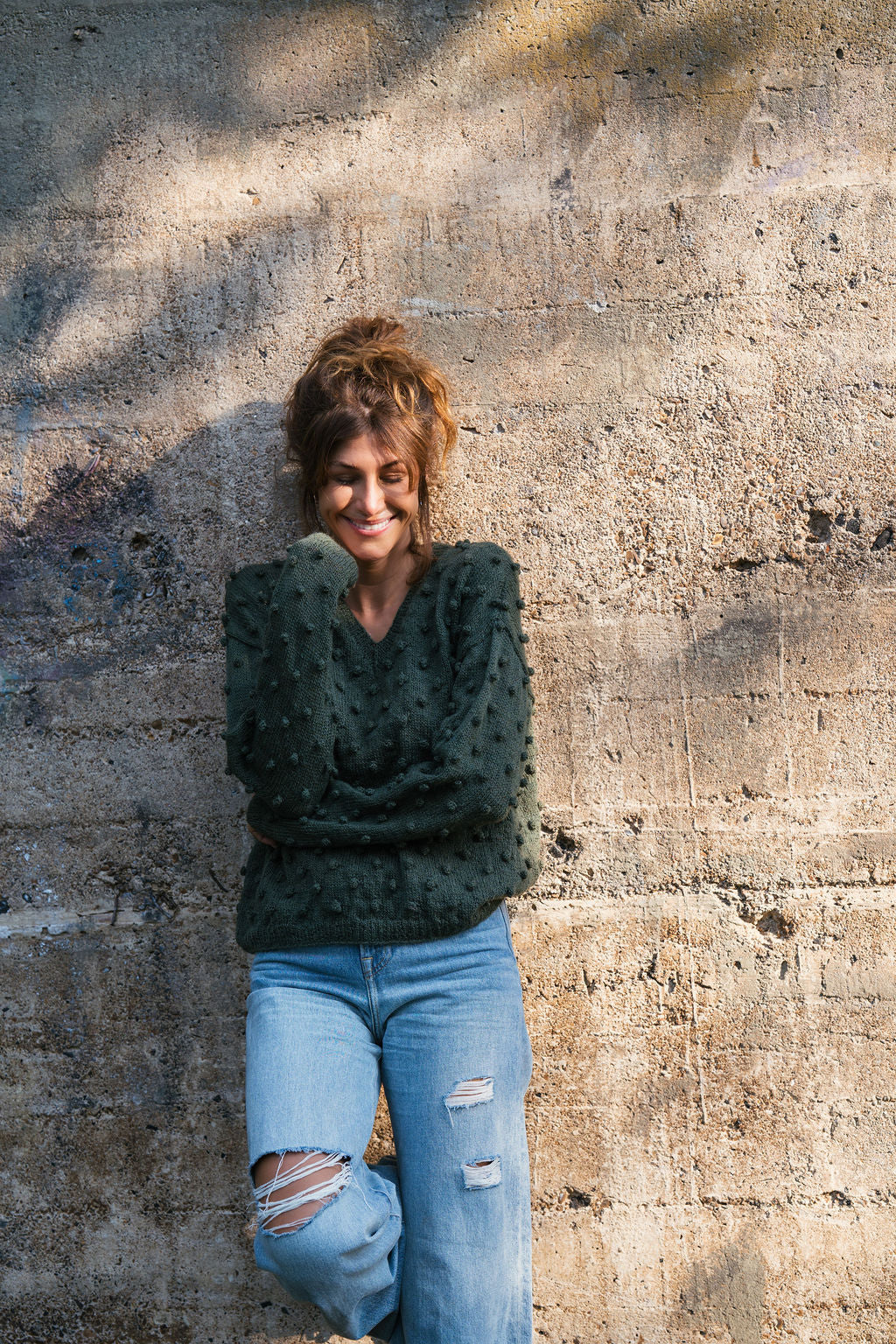 Francis Wool Sweater in Forest Green Made to Order