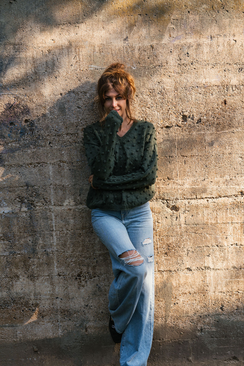 Francis Wool Sweater in Forest Green Made to Order