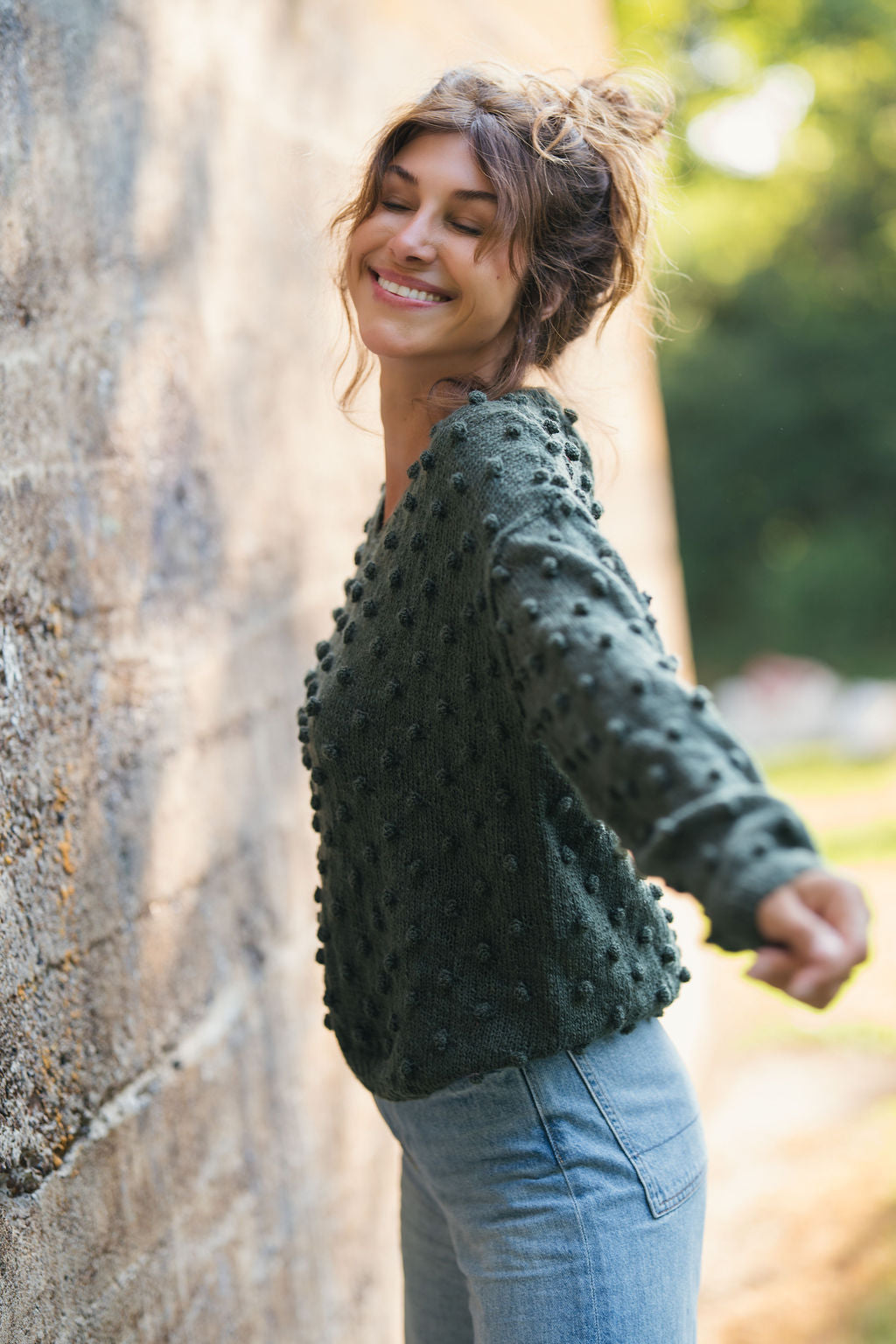 Francis Wool Sweater in Forest Green Made to Order