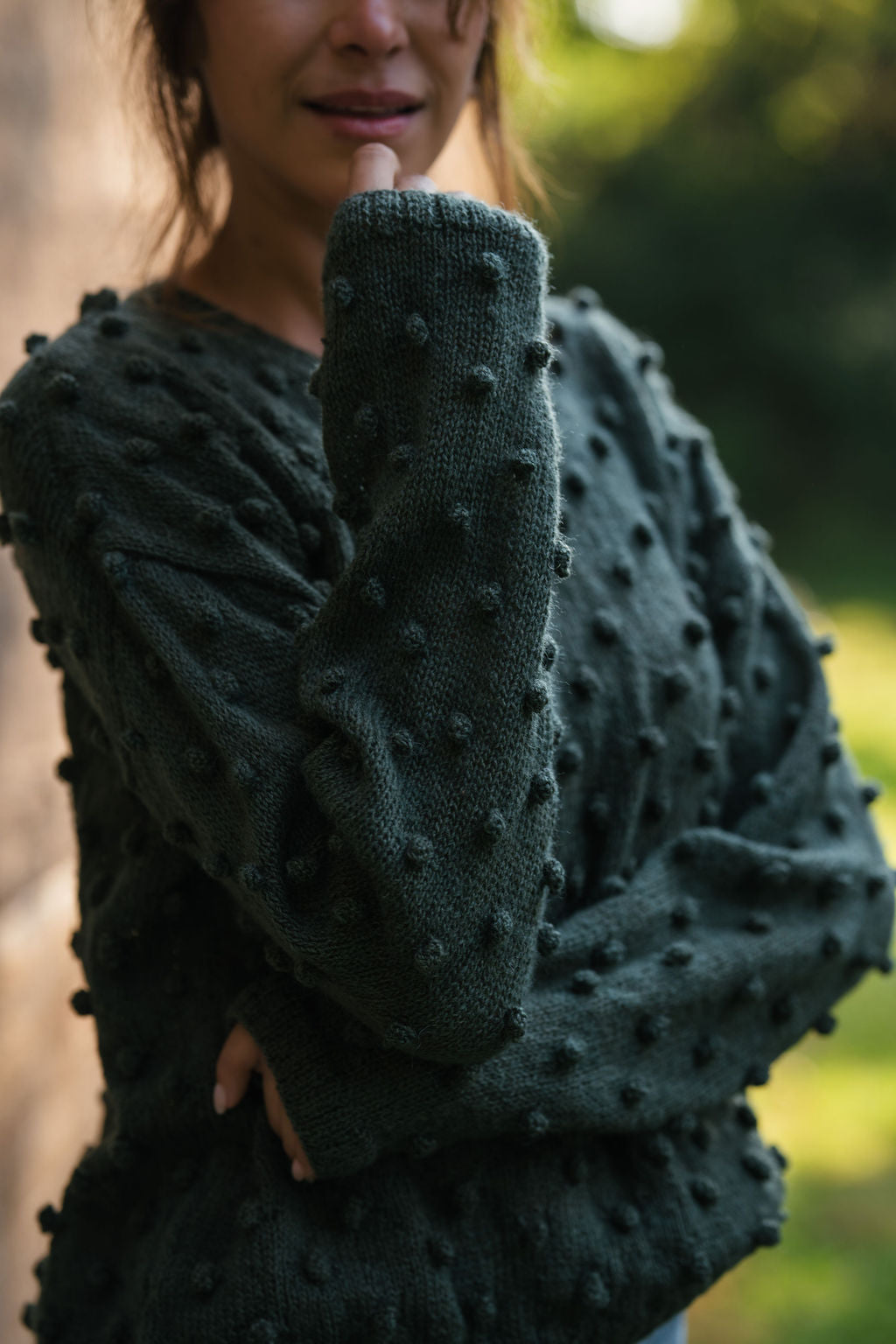Francis Wool Sweater in Forest Green Made to Order