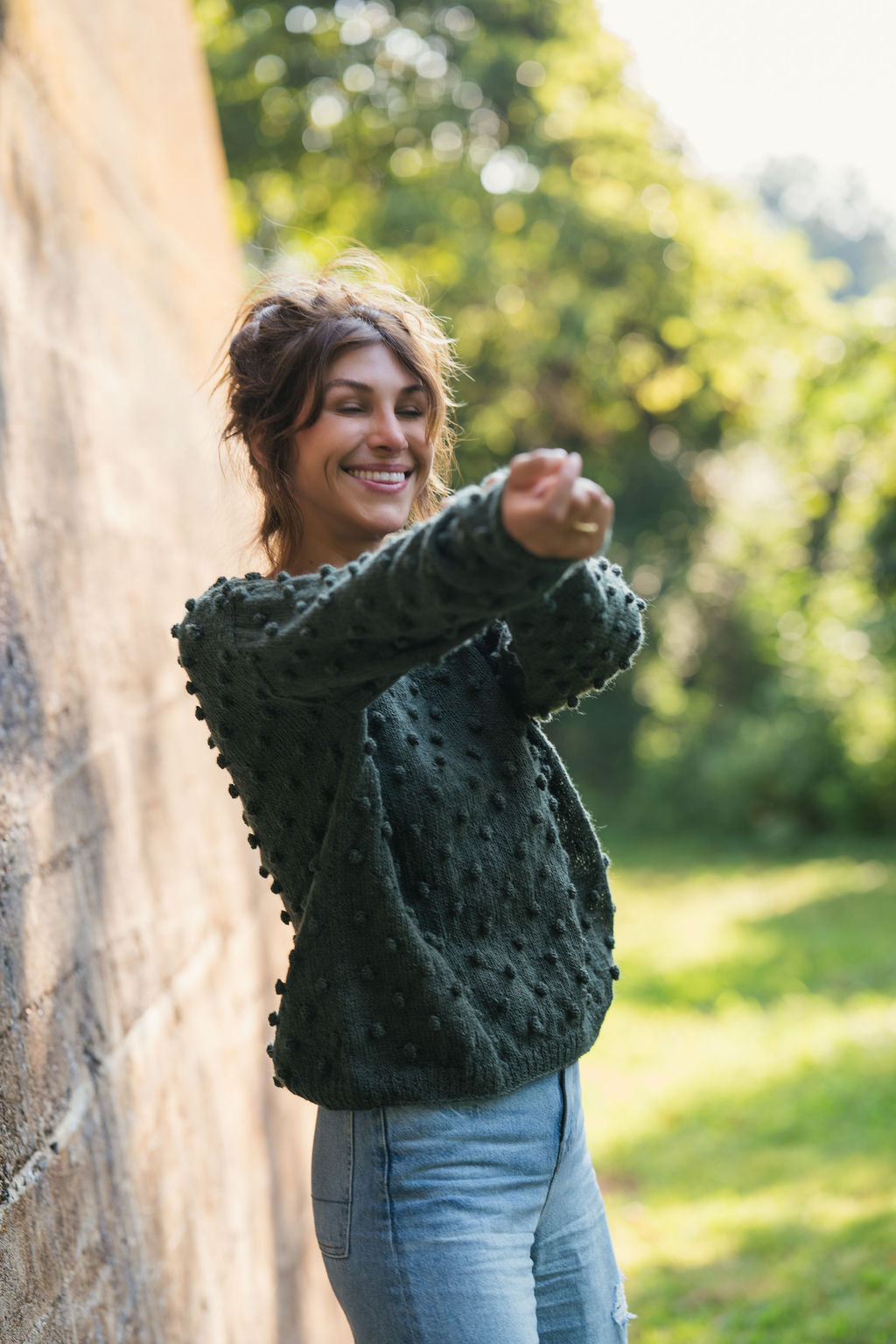 Francis Wool Sweater in Forest Green Made to Order