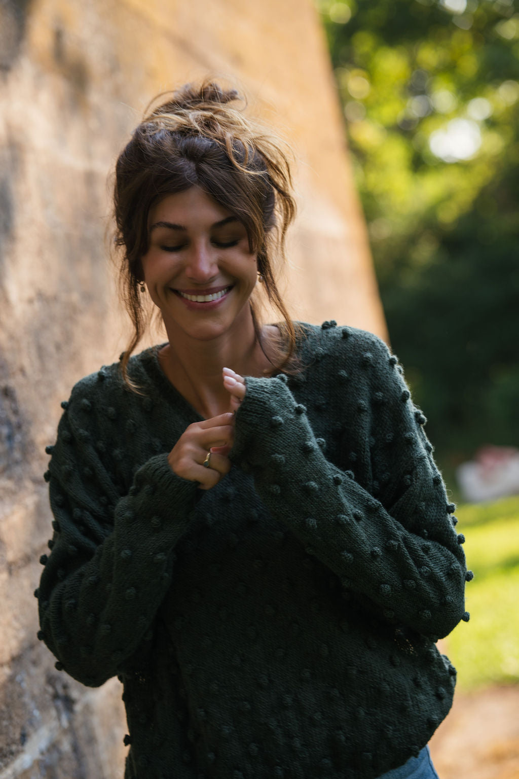Francis Wool Sweater in Forest Green Made to Order