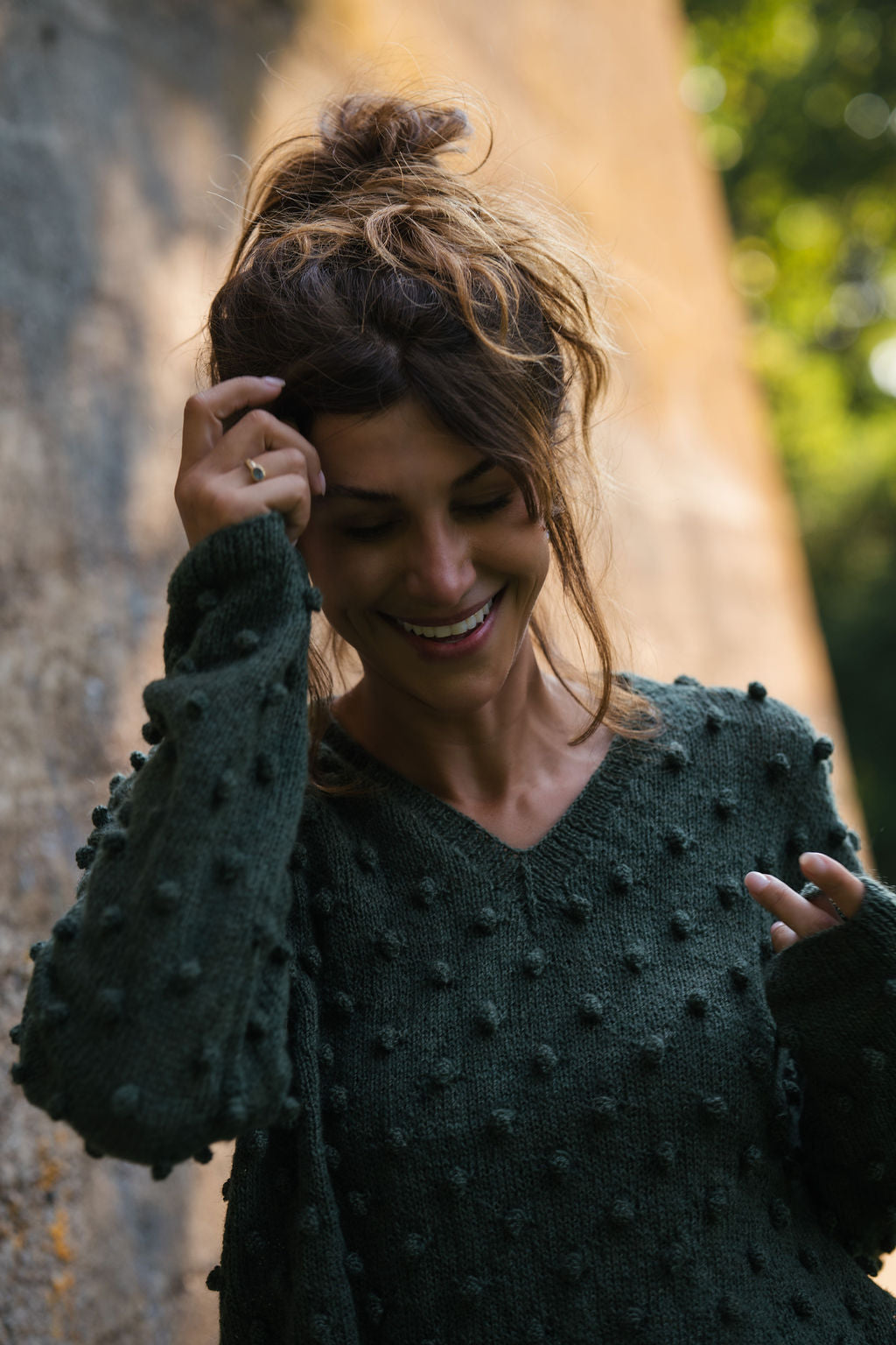 Francis Wool Sweater in Forest Green Made to Order