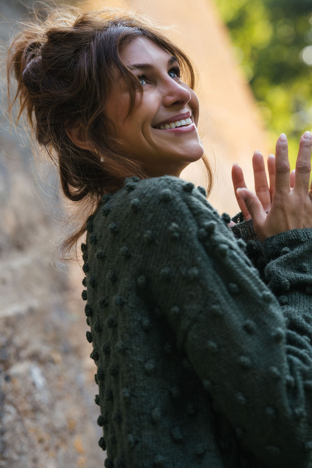 Francis Wool Sweater in Forest Green Made to Order