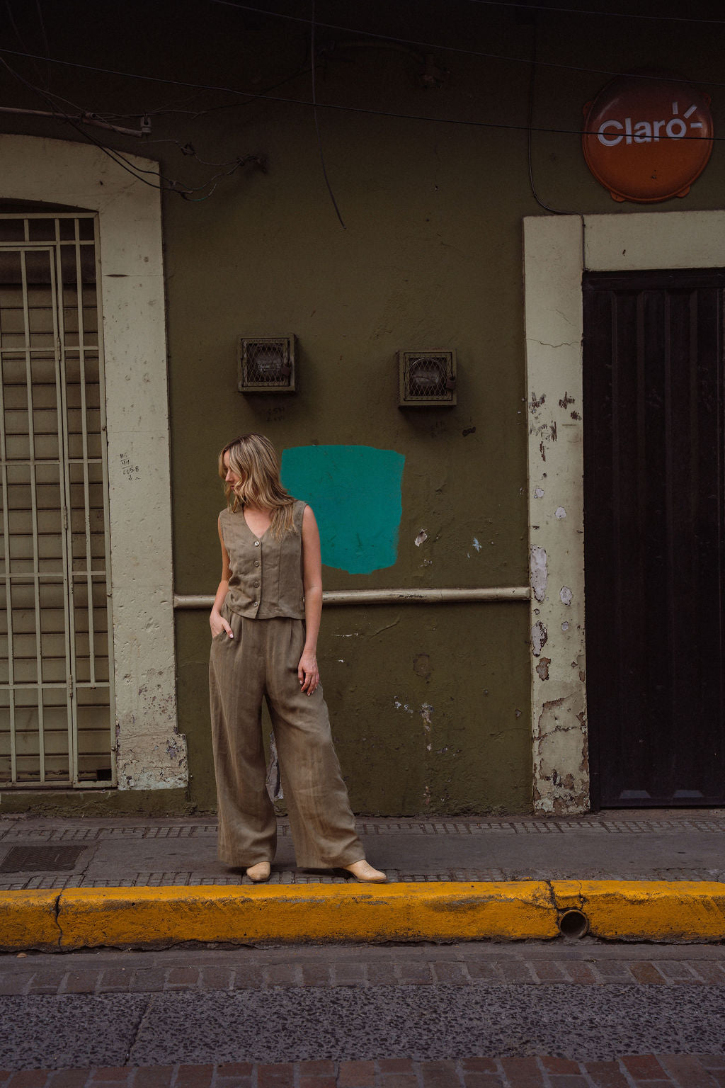 Pants Set in Tan Twill