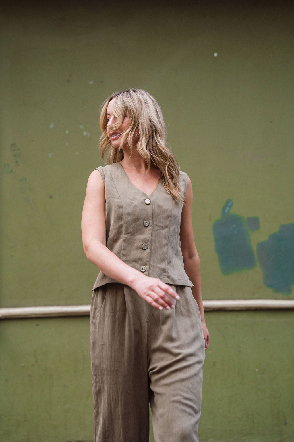 Pants Set in Tan Twill