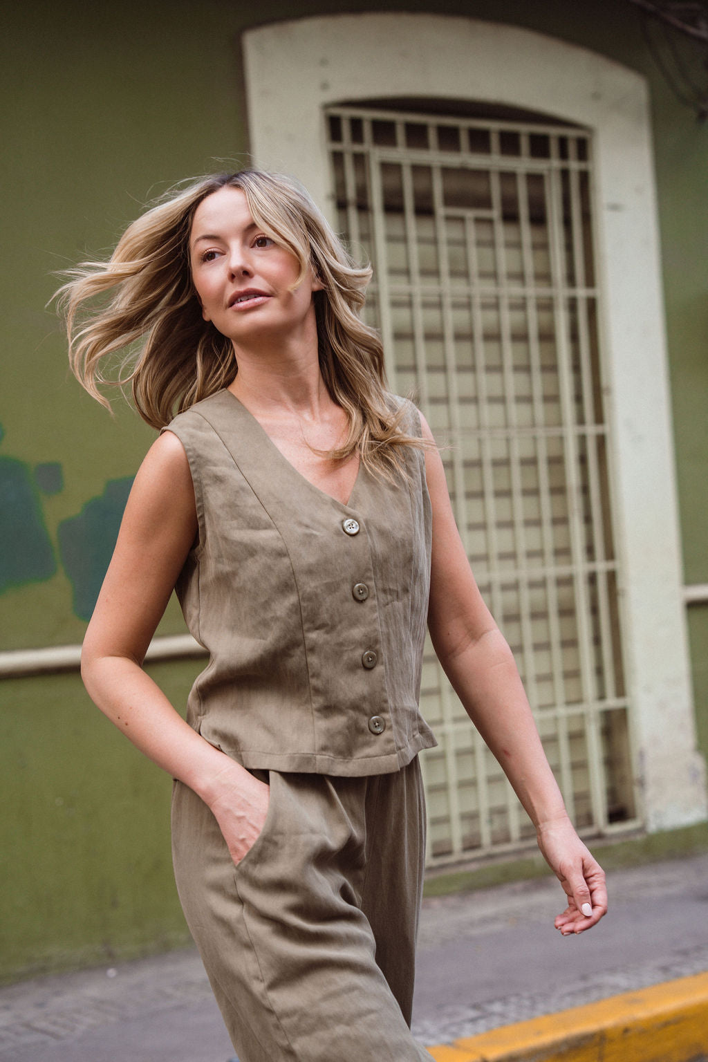 Pants Set in Tan Twill