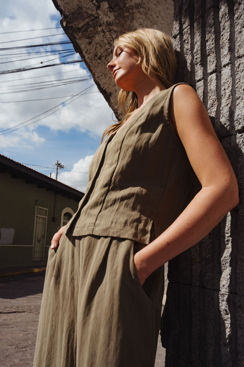 Pants Set in Tan Twill