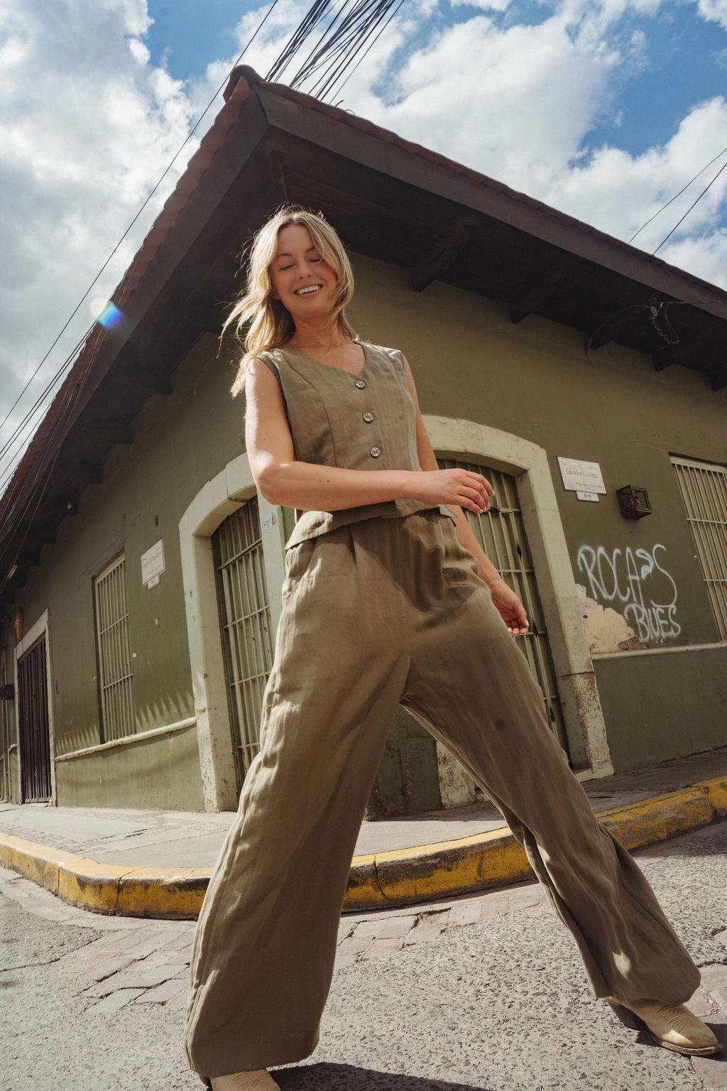 Pants Set in Tan Twill