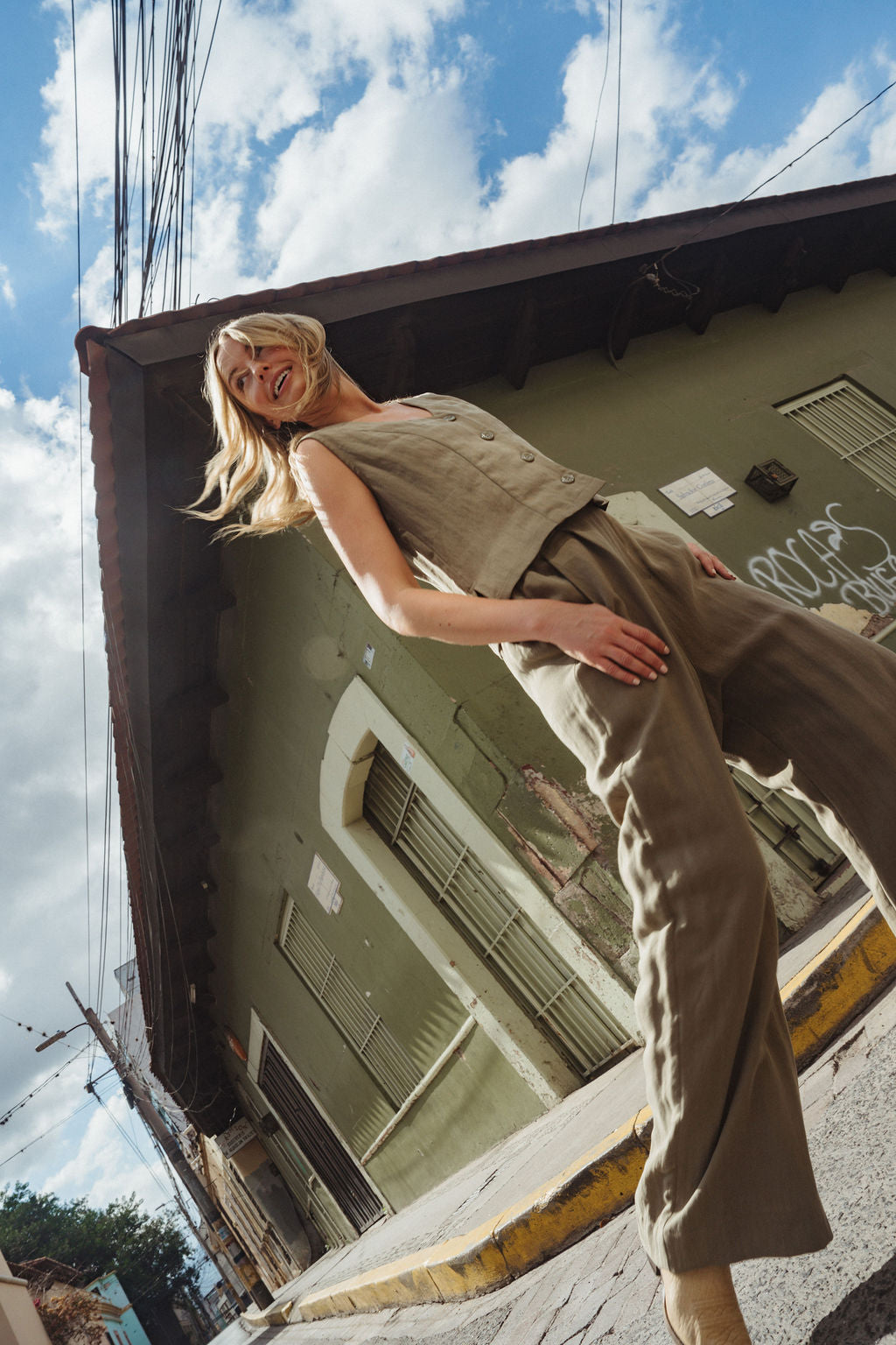 Pants Set in Tan Twill