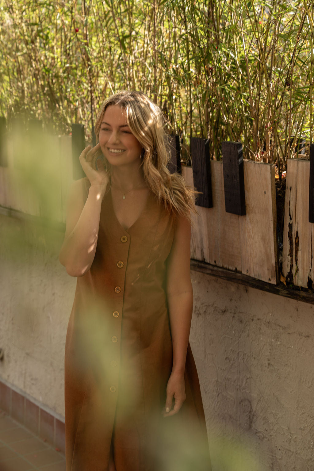 Marcy Midi Dress in Terracotta Cotton