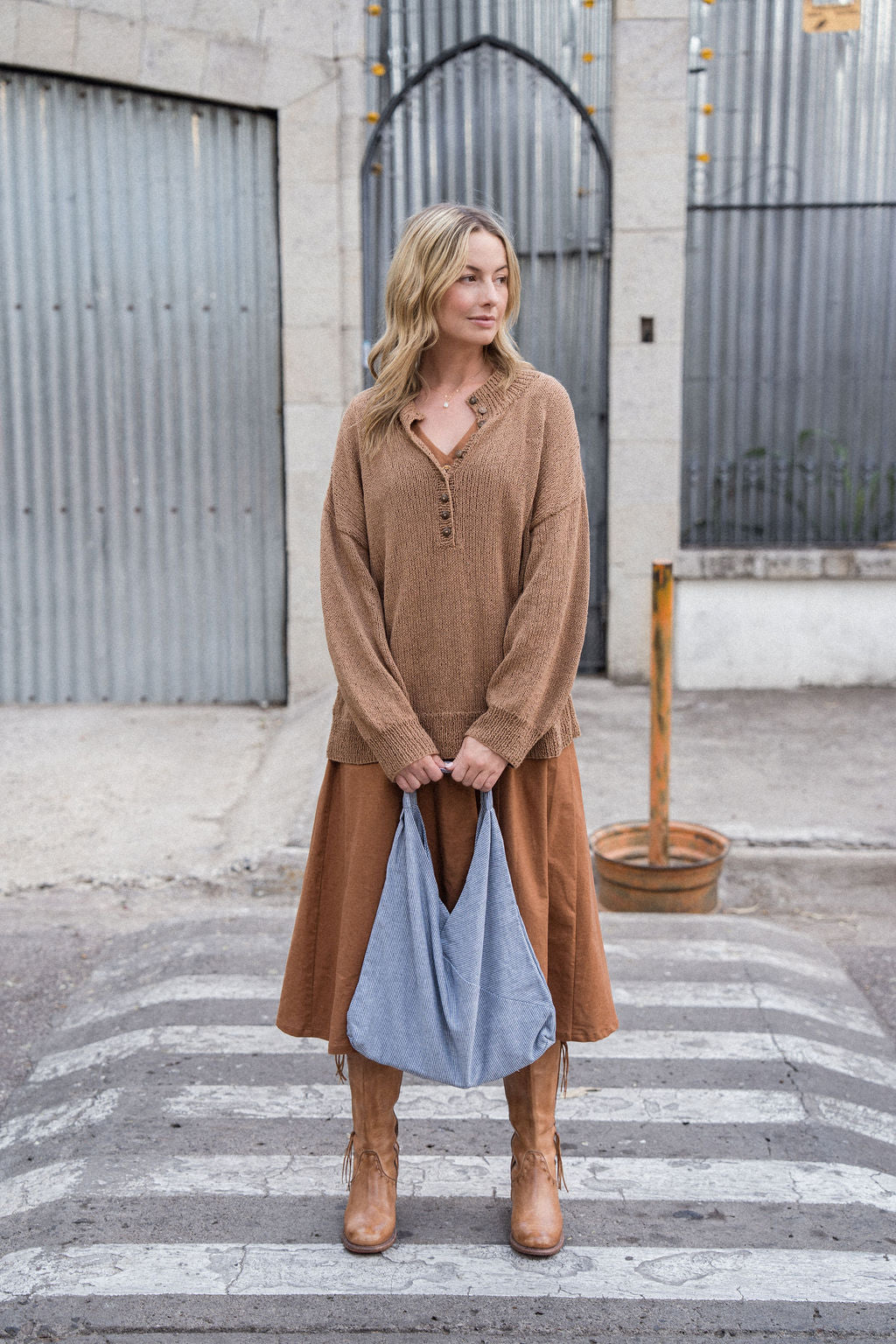 Marcy Midi Dress in Terracotta Cotton