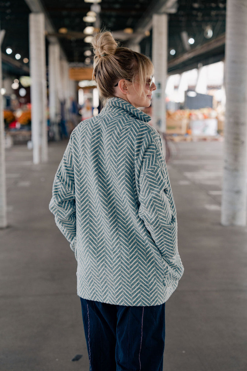 Portuguese Wool Pieper Coat in Cream and Brown Plaid Made to Order