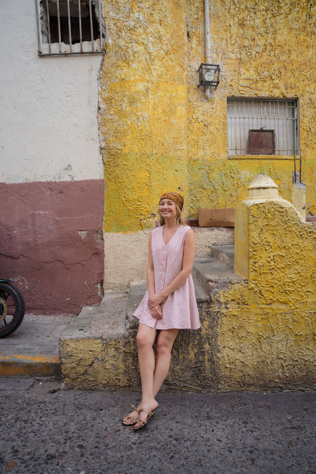 Marcy Mini Dress in Rose Linen