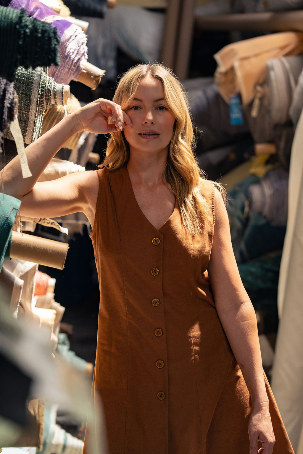 Marcy Mini Dress in Terracotta Cotton