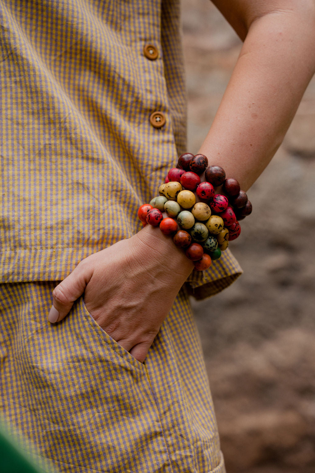 Katie Handwoven Cotton Pants Yellow Gingham Made to Order