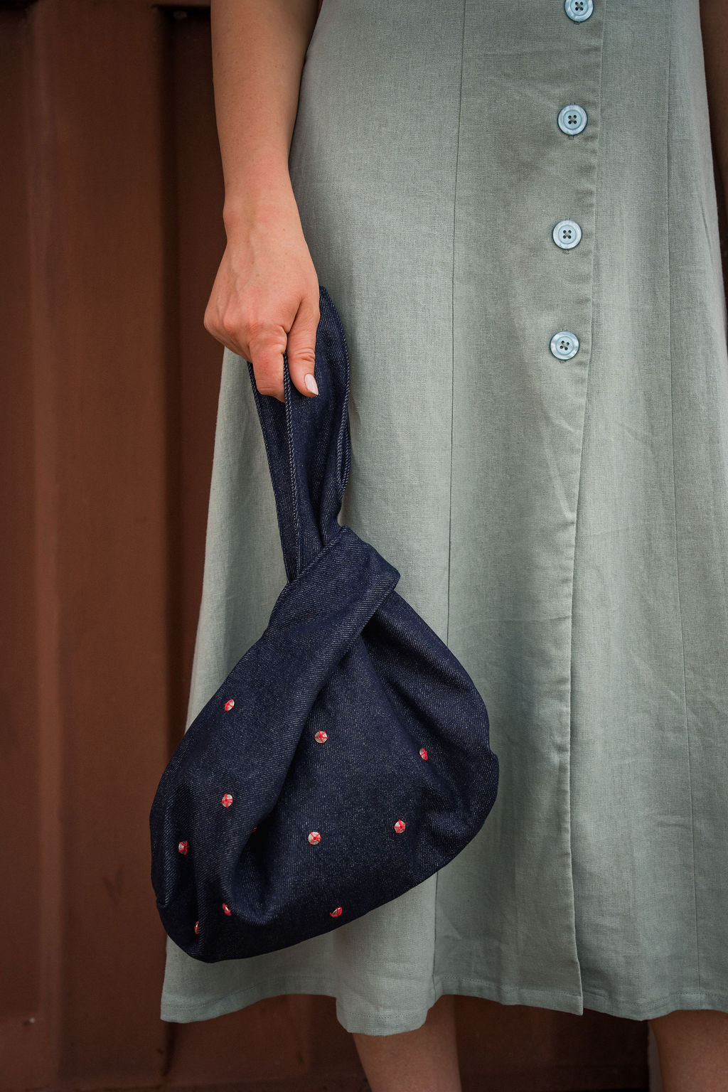Marcy Midi Dress in Sage Linen