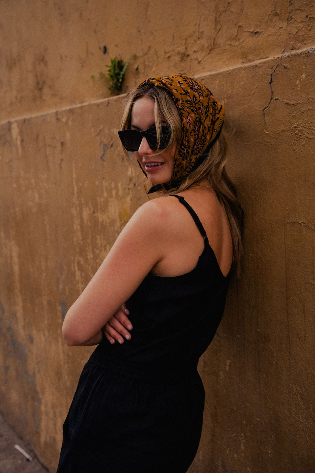 Bias Cut Tank in Black Linen