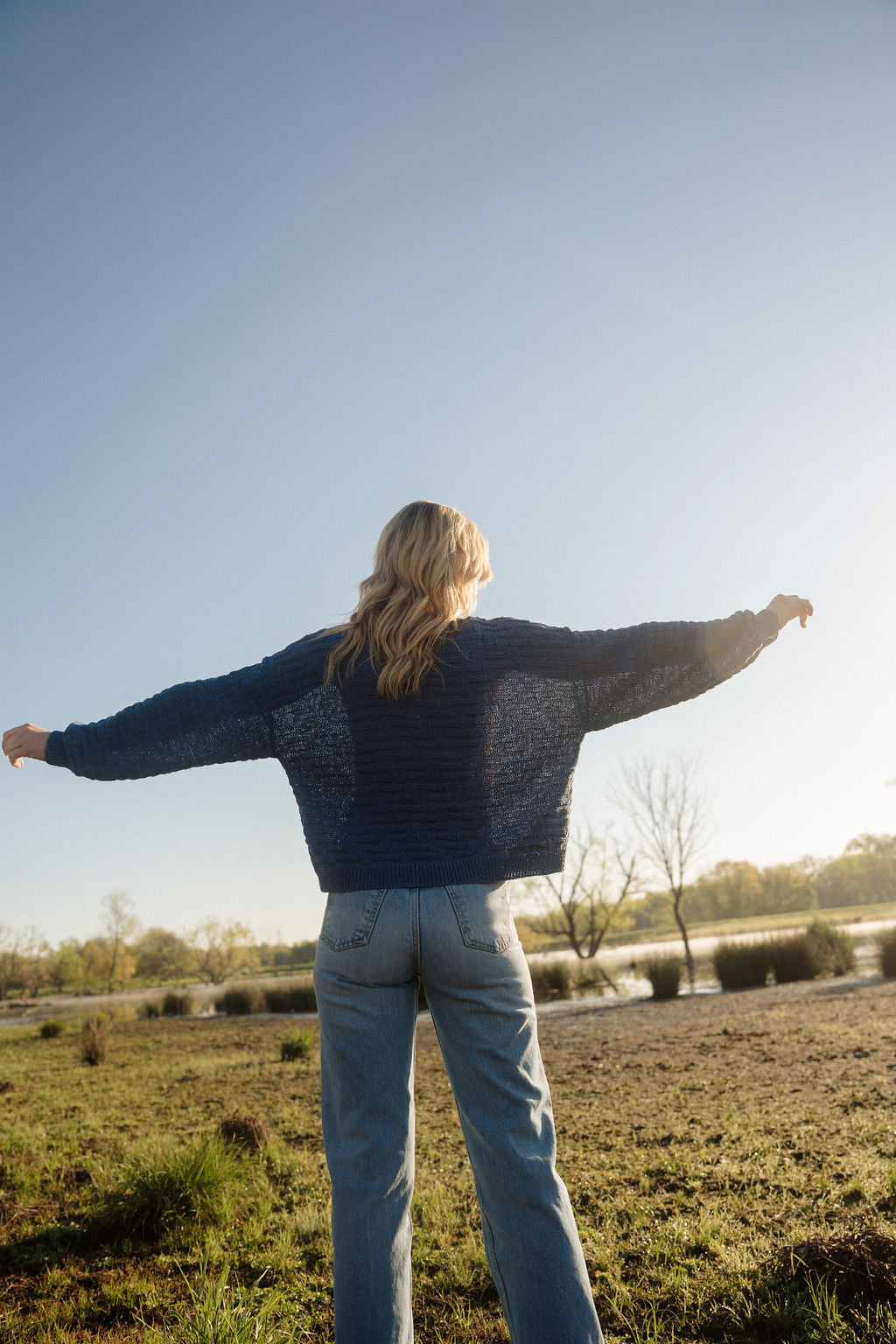 Hazel Cotton Cardigan in Periwinkle