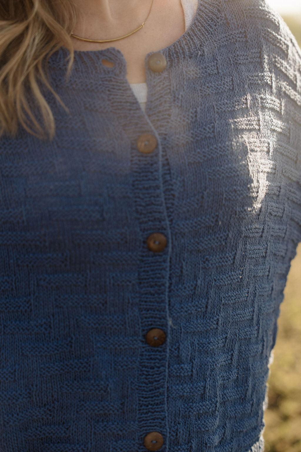 Hazel Cotton Cardigan in Periwinkle