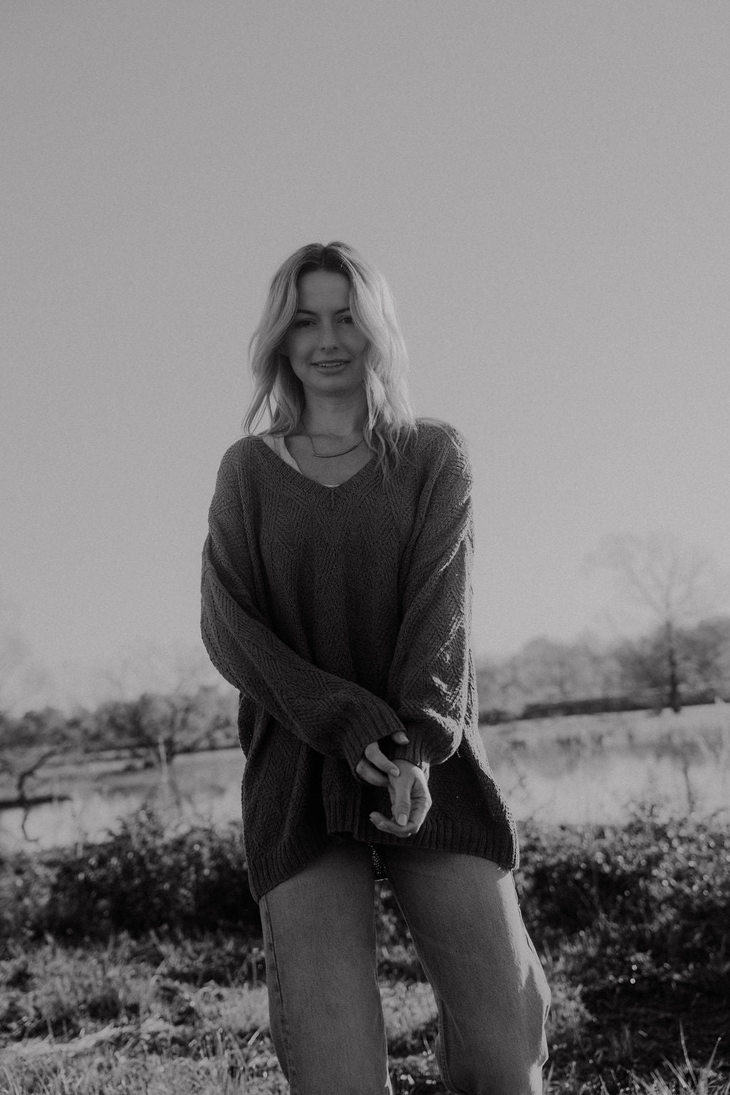 Chloe Textured V Knit Pullover in Periwinkle Made to Order