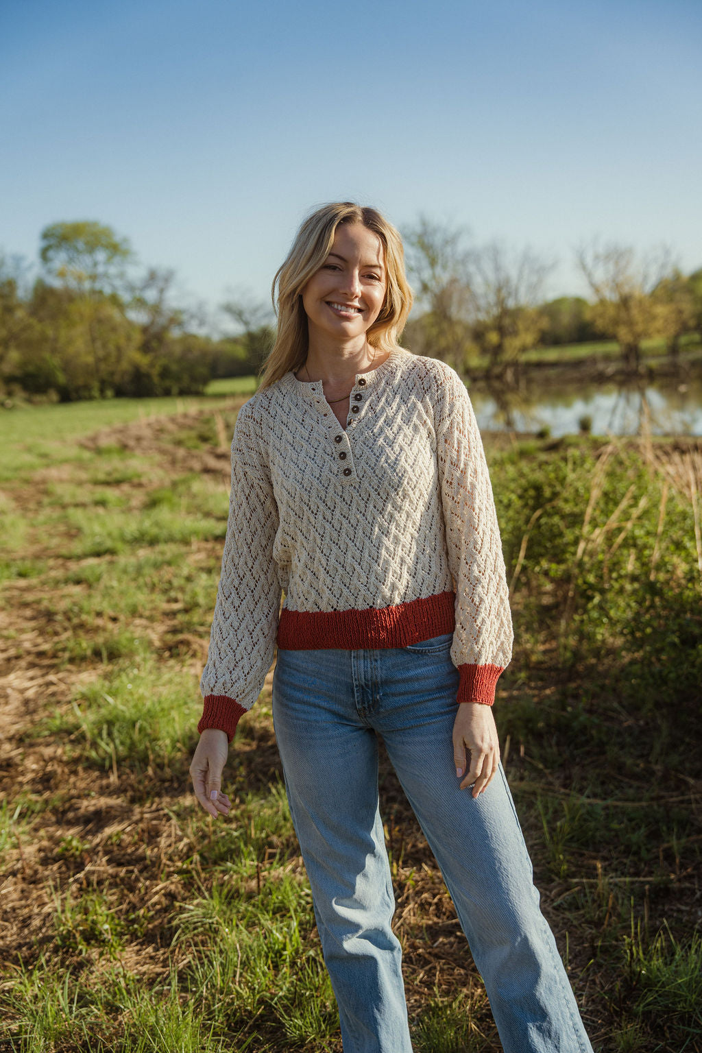 Denise Lace Cotton Sweater Made to Order