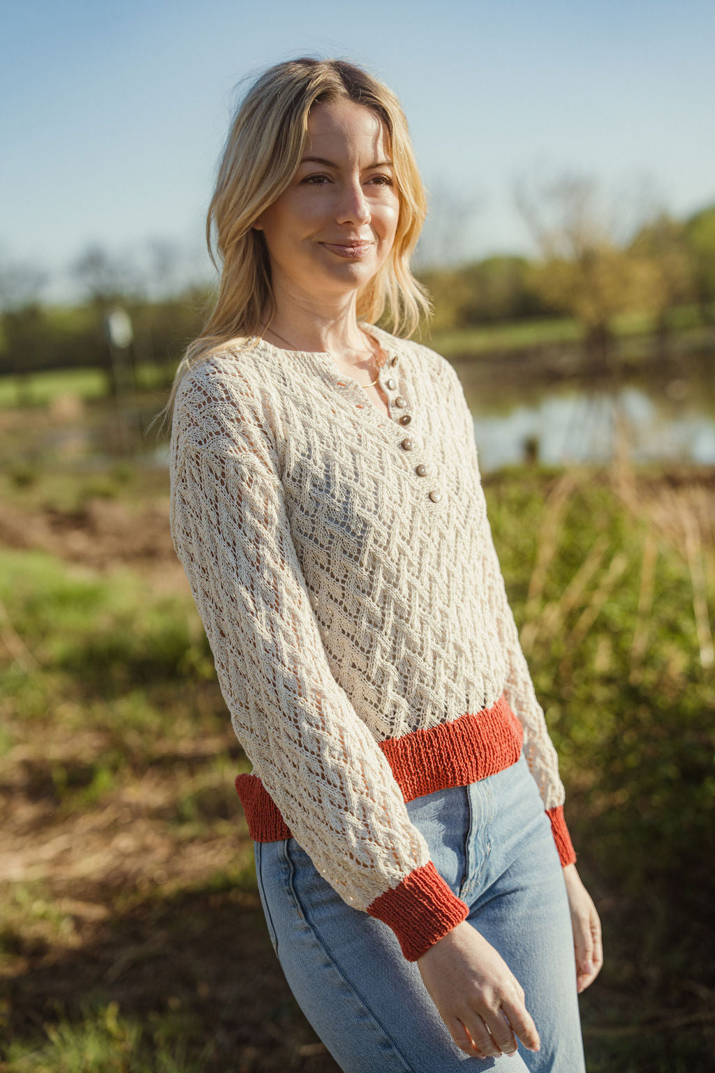 Denise Lace Cotton Sweater Made to Order