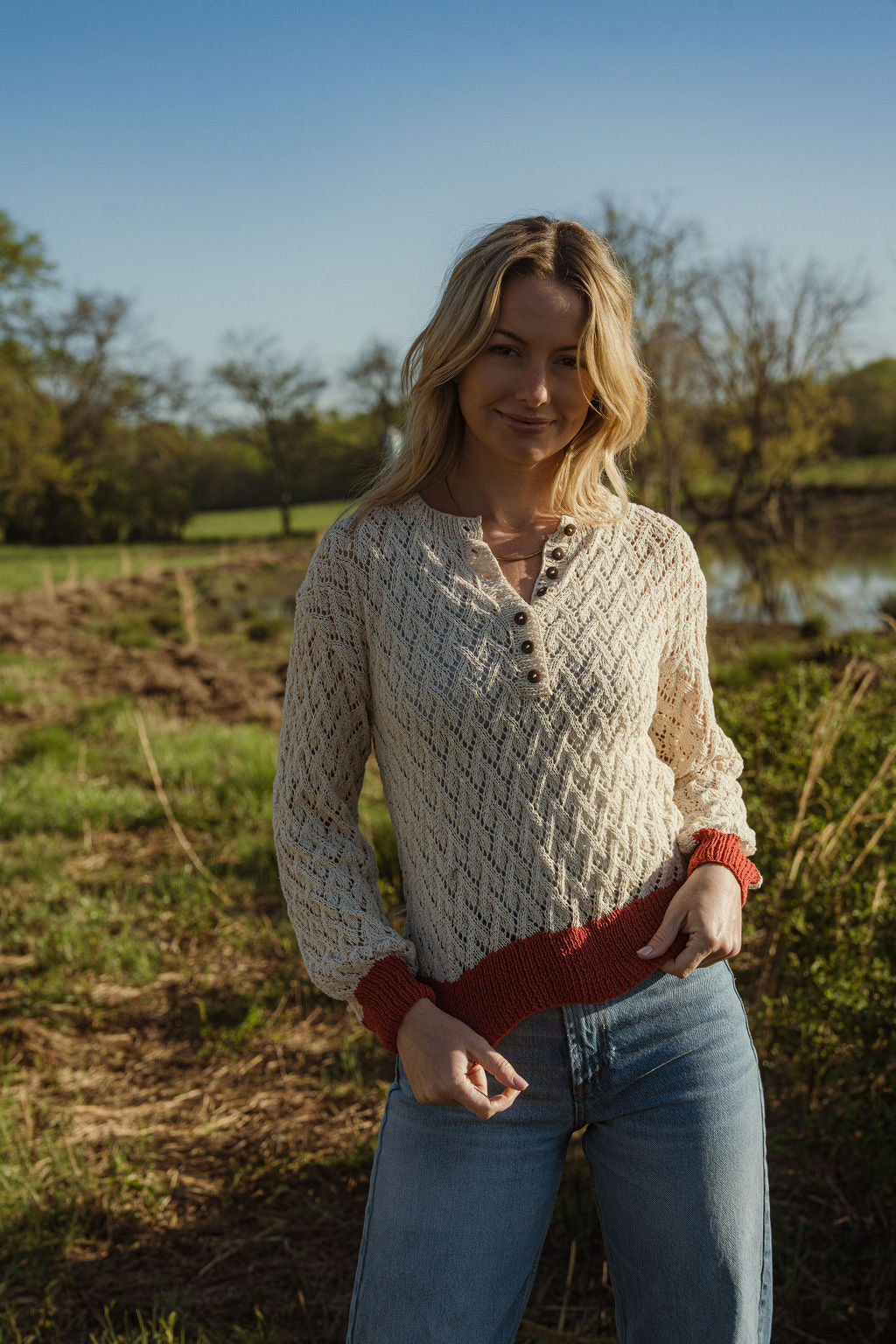 Denise Lace Cotton Sweater Made to Order