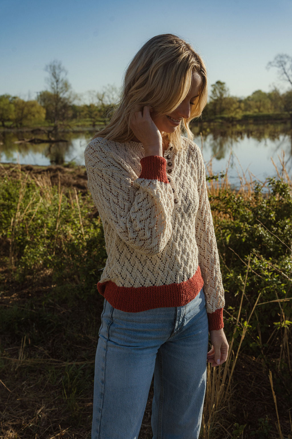 Denise Lace Cotton Sweater Made to Order