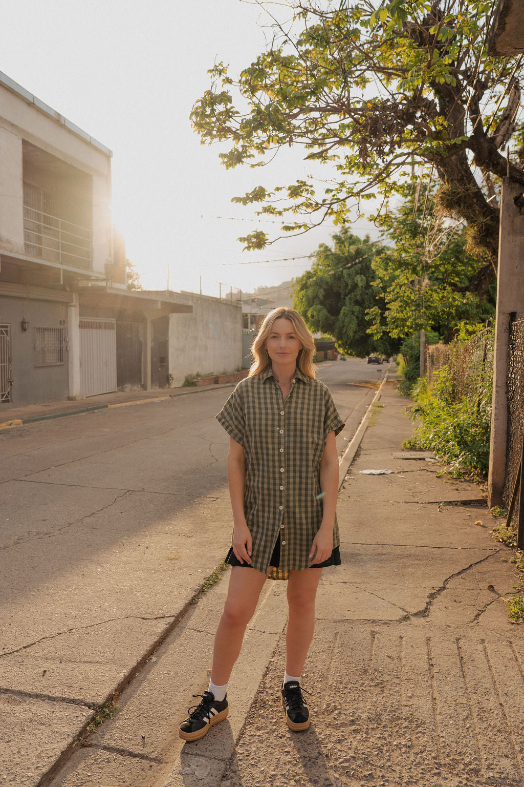 Marcy Mini Dress in Black Linen