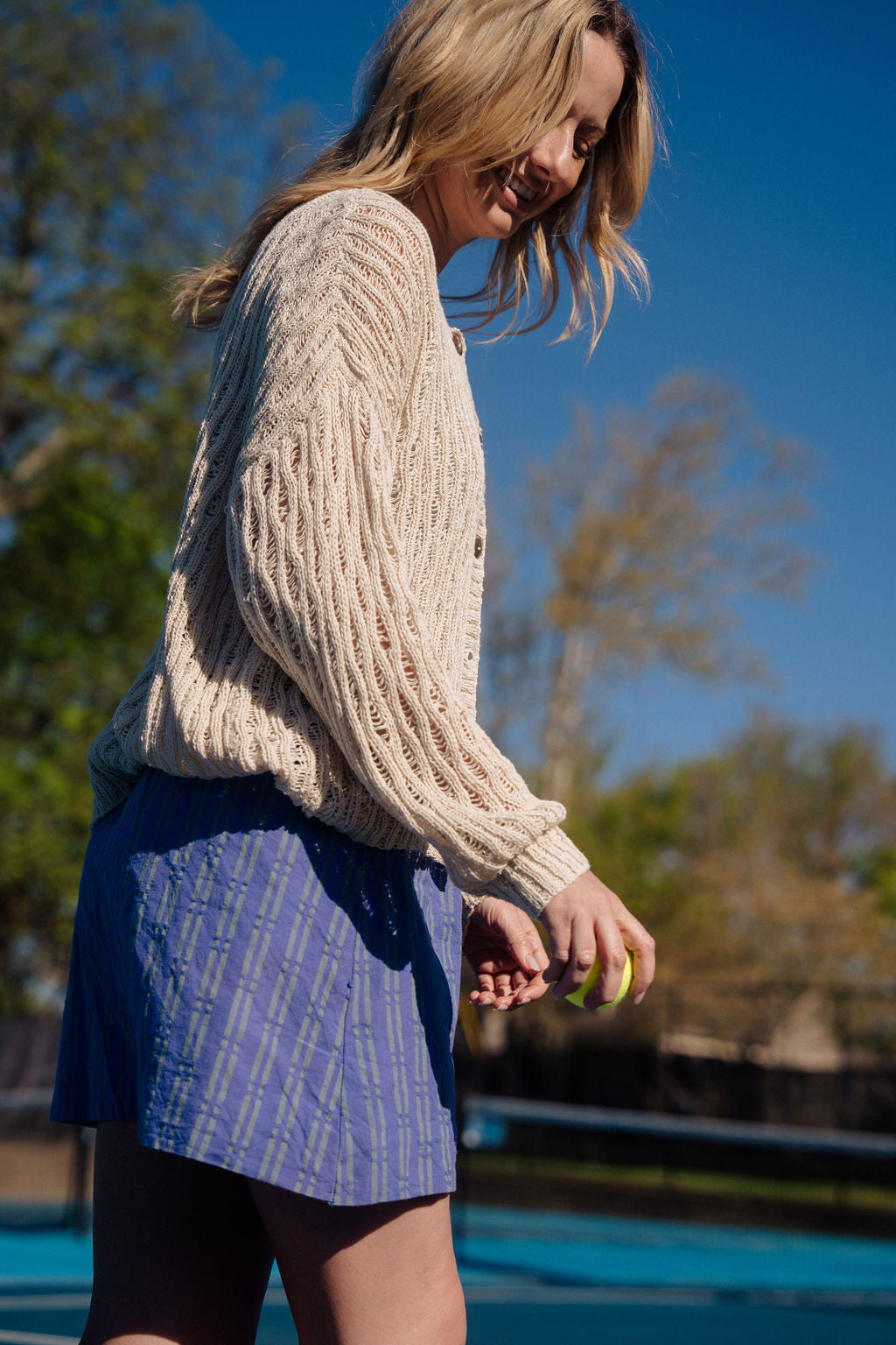 Alice Cotton Cardigan in Natural White Made to Order