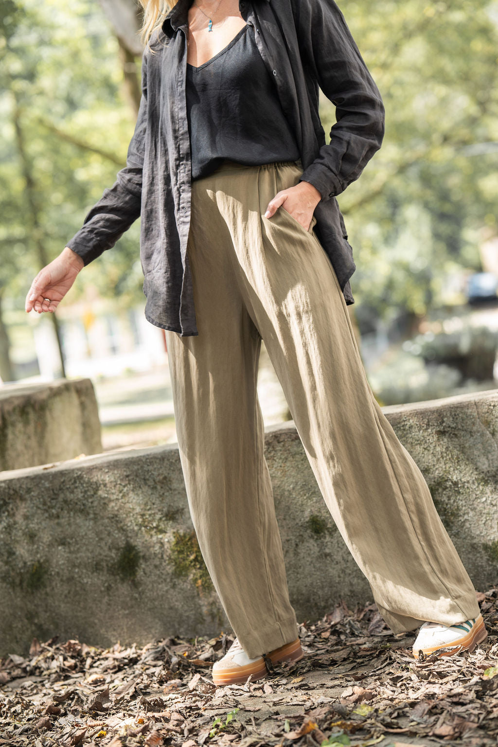 Button-Up Shirt in Black Linen Made to Order