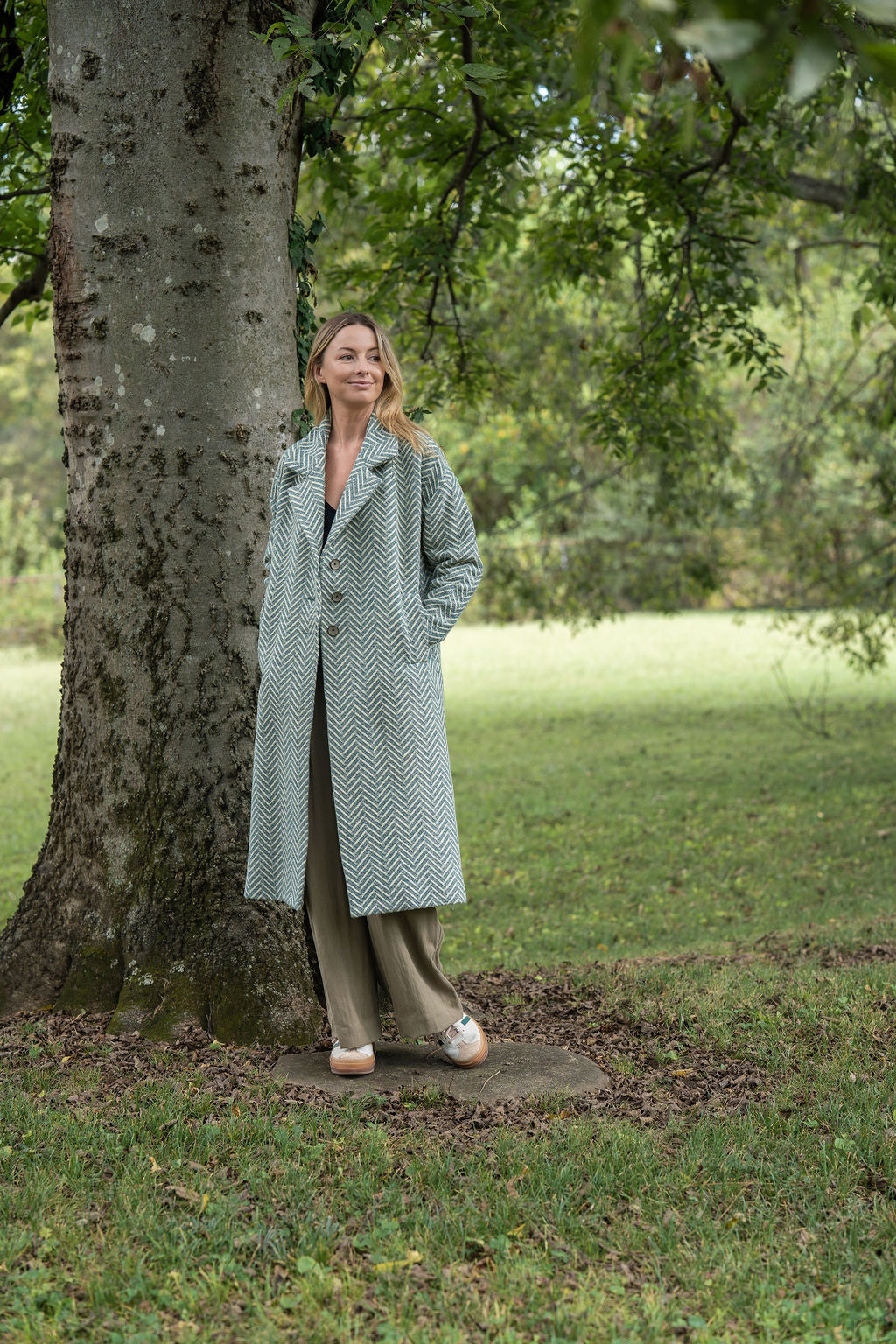 Portuguese Wool Polly Coat in Vintage Cream Made to Order