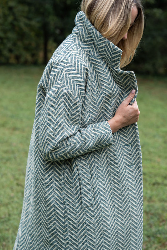 Portuguese Wool Polly Coat in Vintage Cream Made to Order