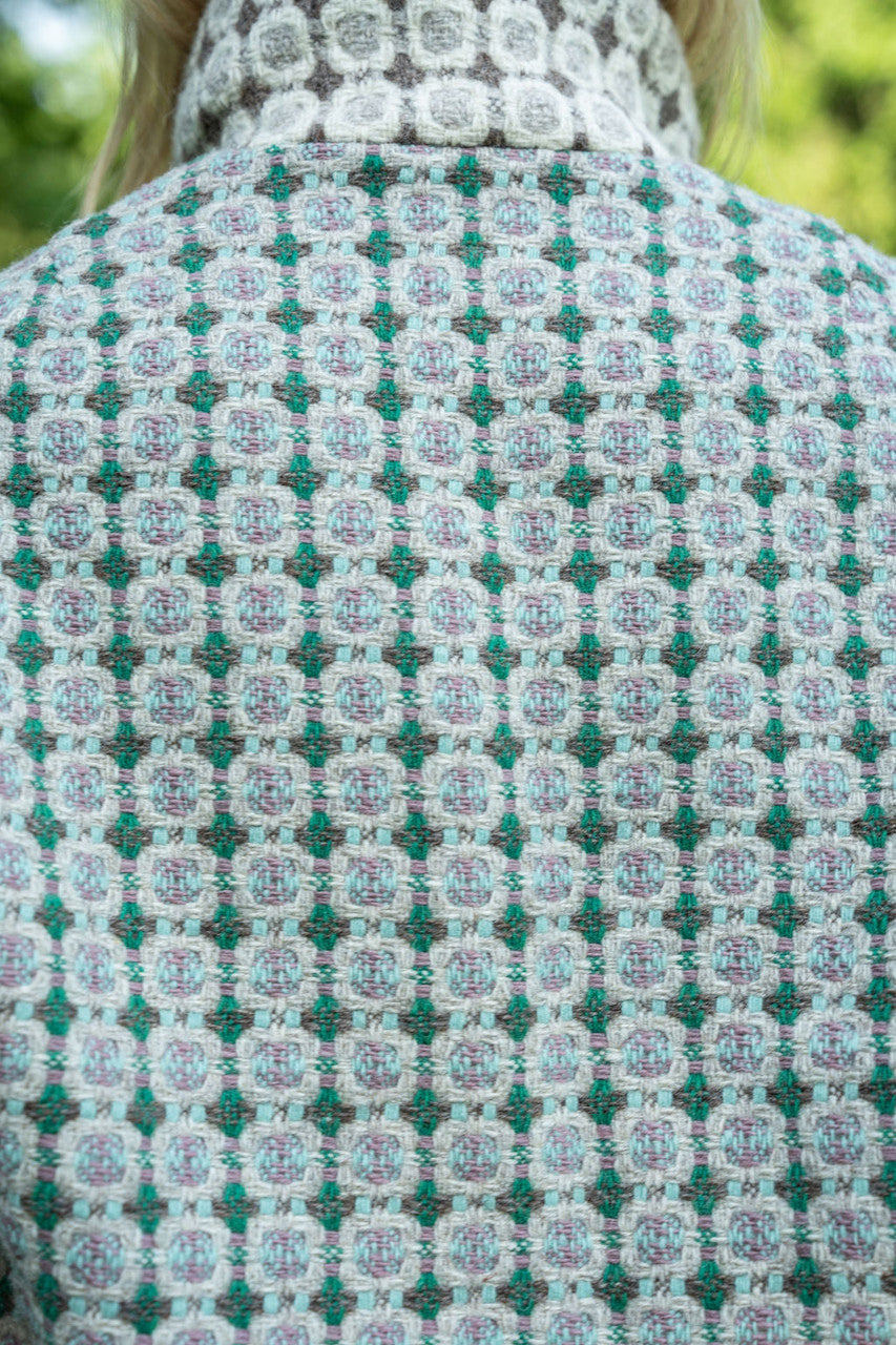Portuguese Wool Pieper Coat in Mint Vintage Print Made to Order