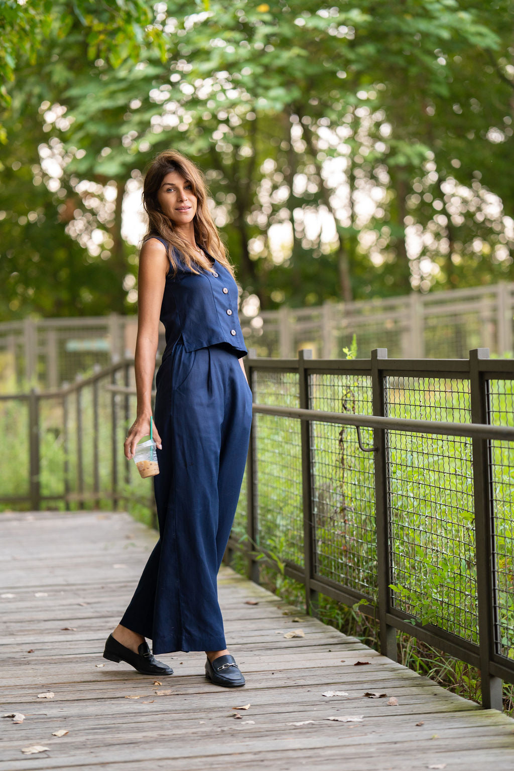 Pants Set in Navy Twill
