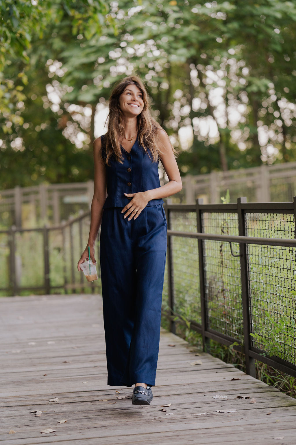 Pants Set in Navy Twill