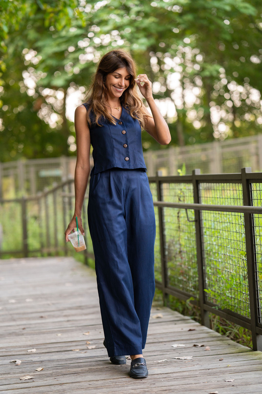 Pants Set in Navy Twill
