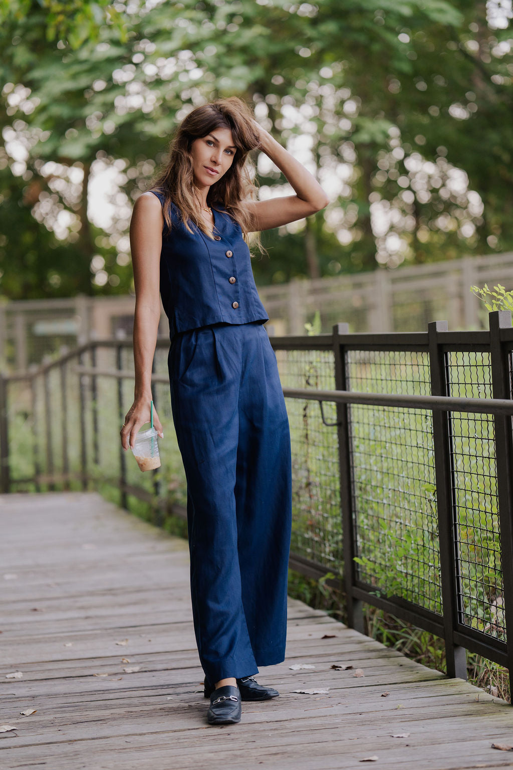 Pants Set in Navy Twill