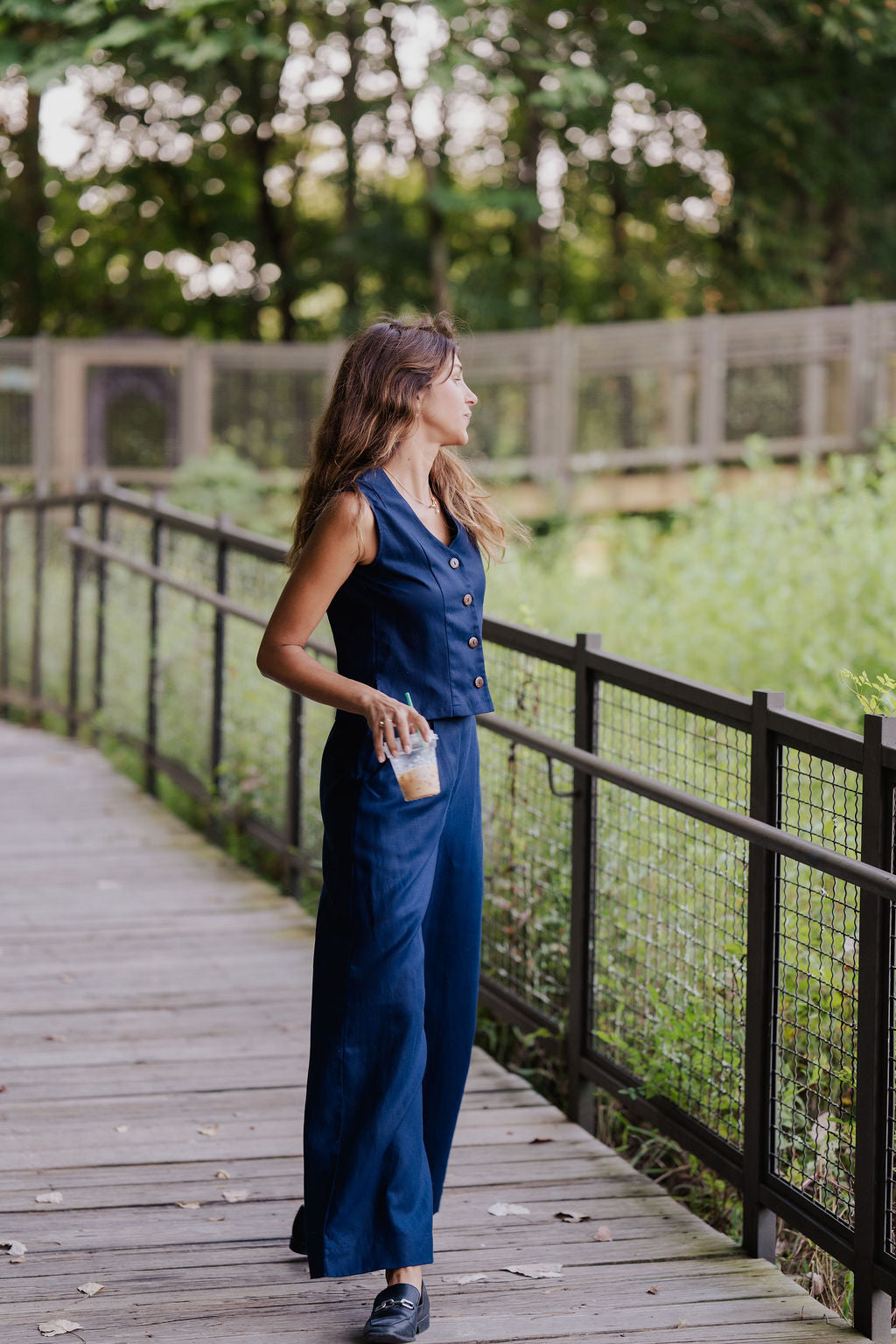 Pants Set in Navy Twill