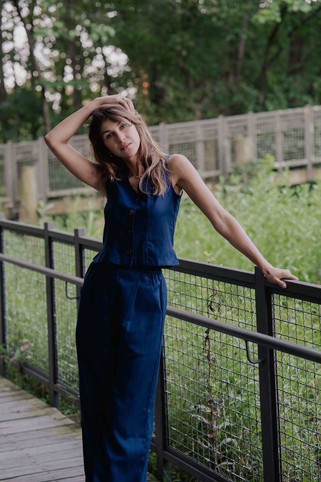Pants Set in Navy Twill