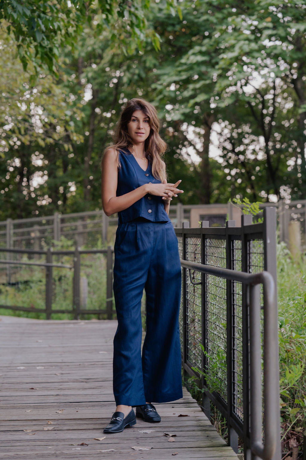 Pants Set in Navy Twill