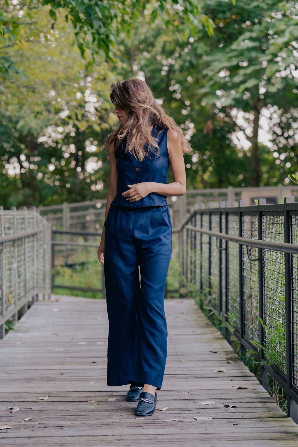 Pants Set in Navy Twill