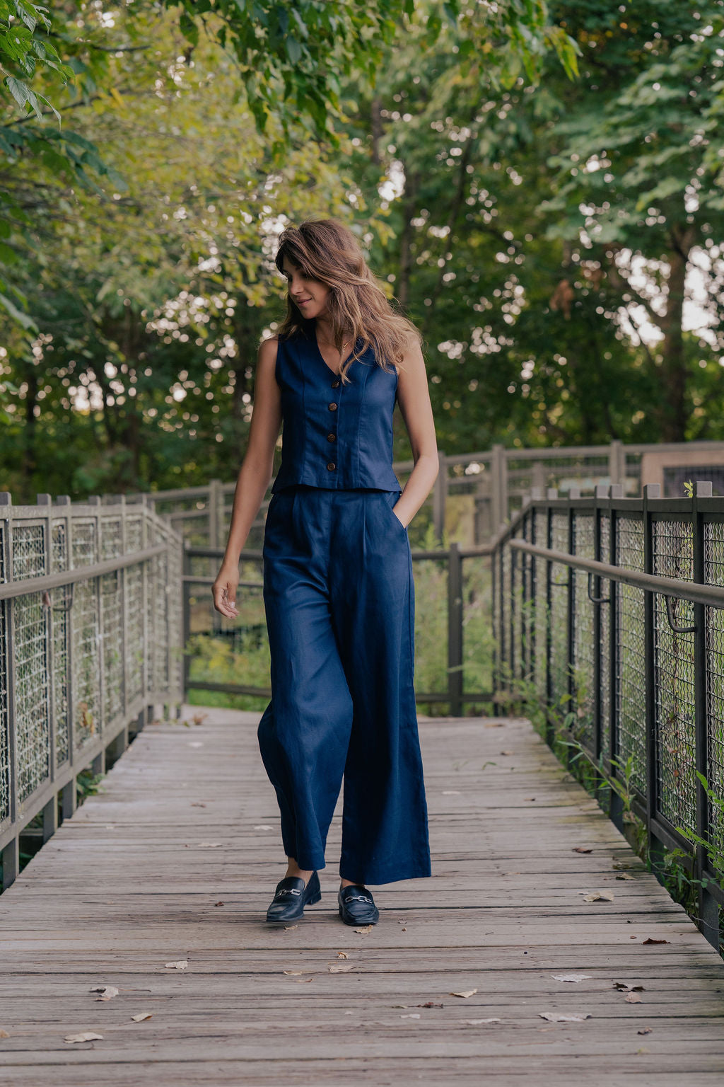 Pants Set in Navy Twill