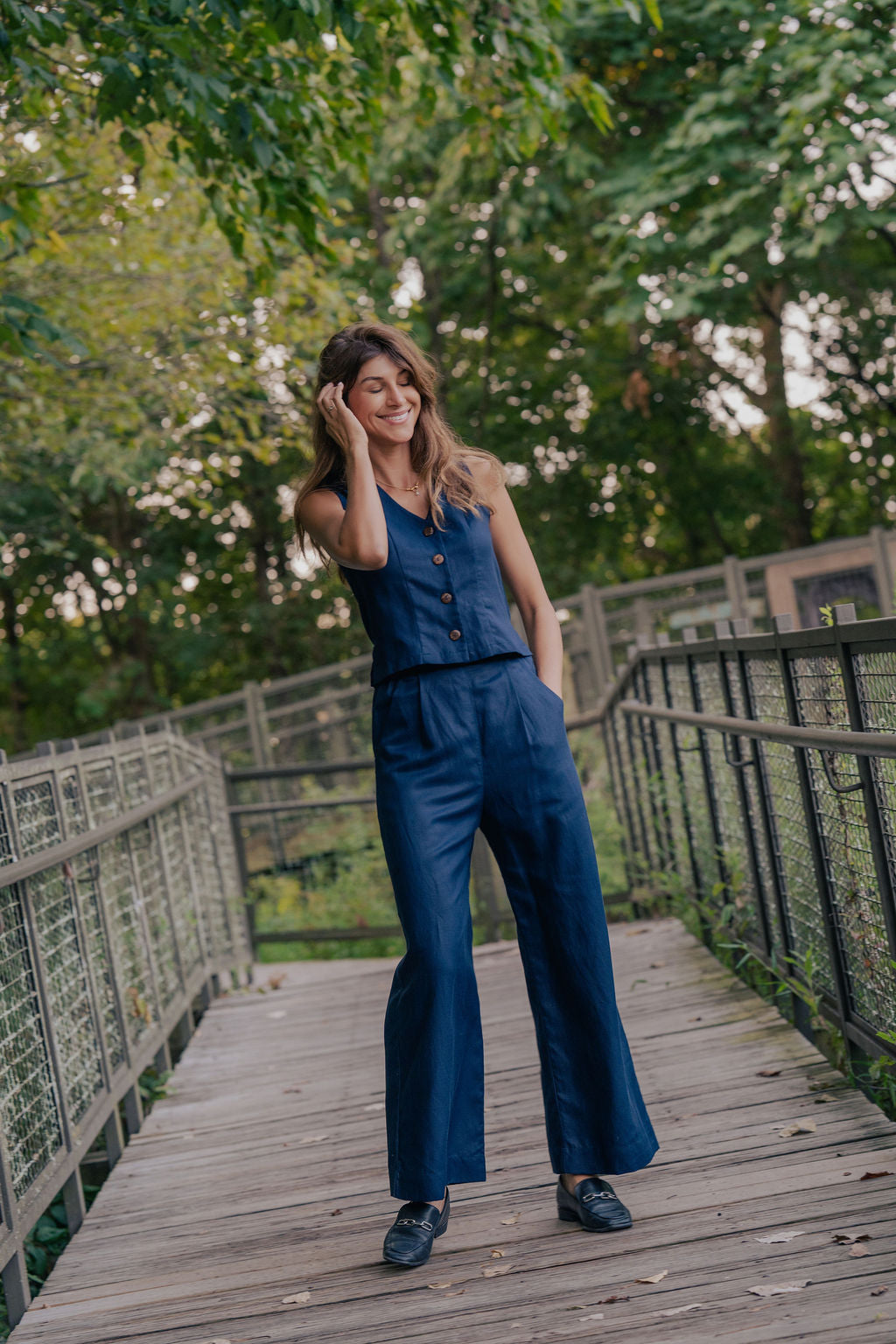 Pants Set in Navy Twill