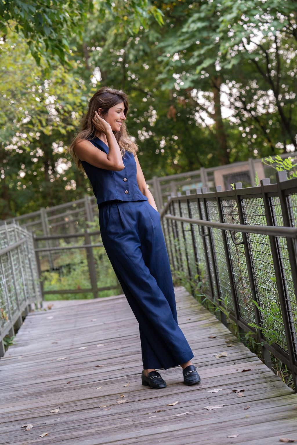 Pants Set in Navy Twill