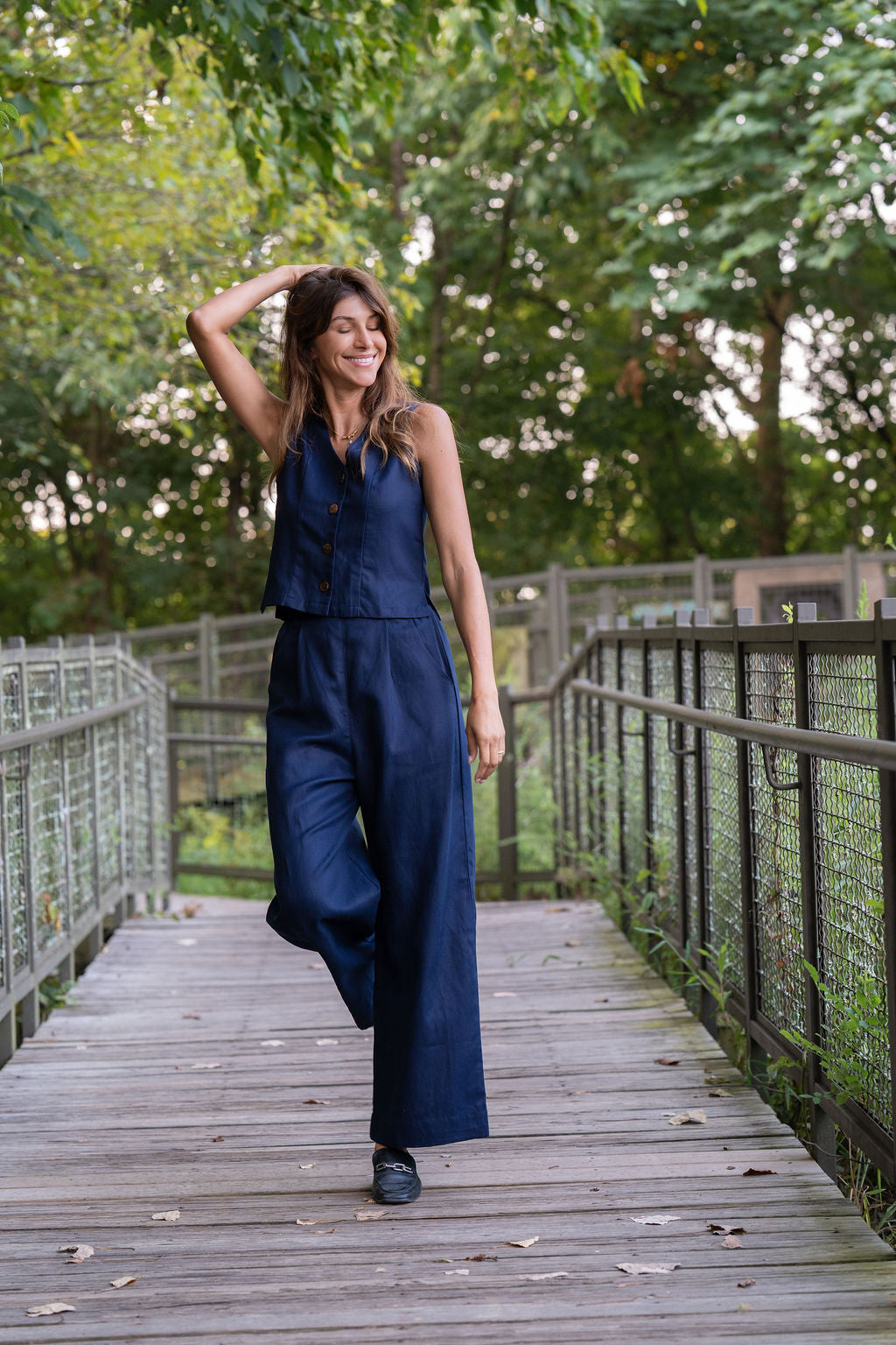 Pants Set in Navy Twill