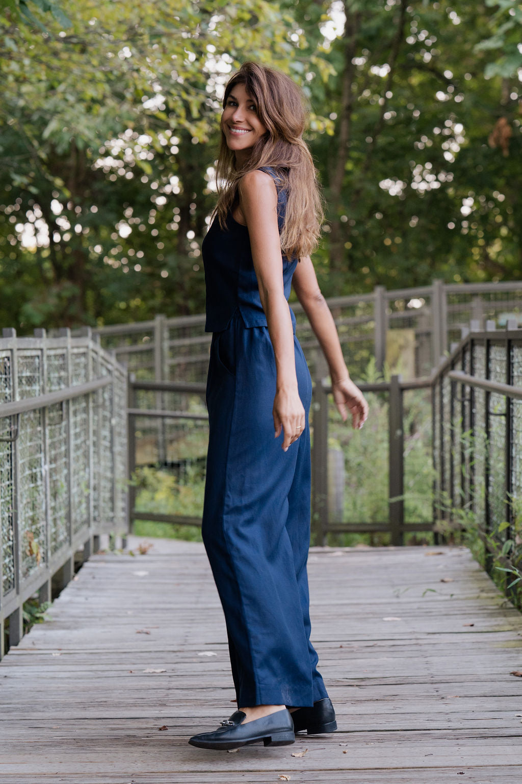 Pants Set in Navy Twill