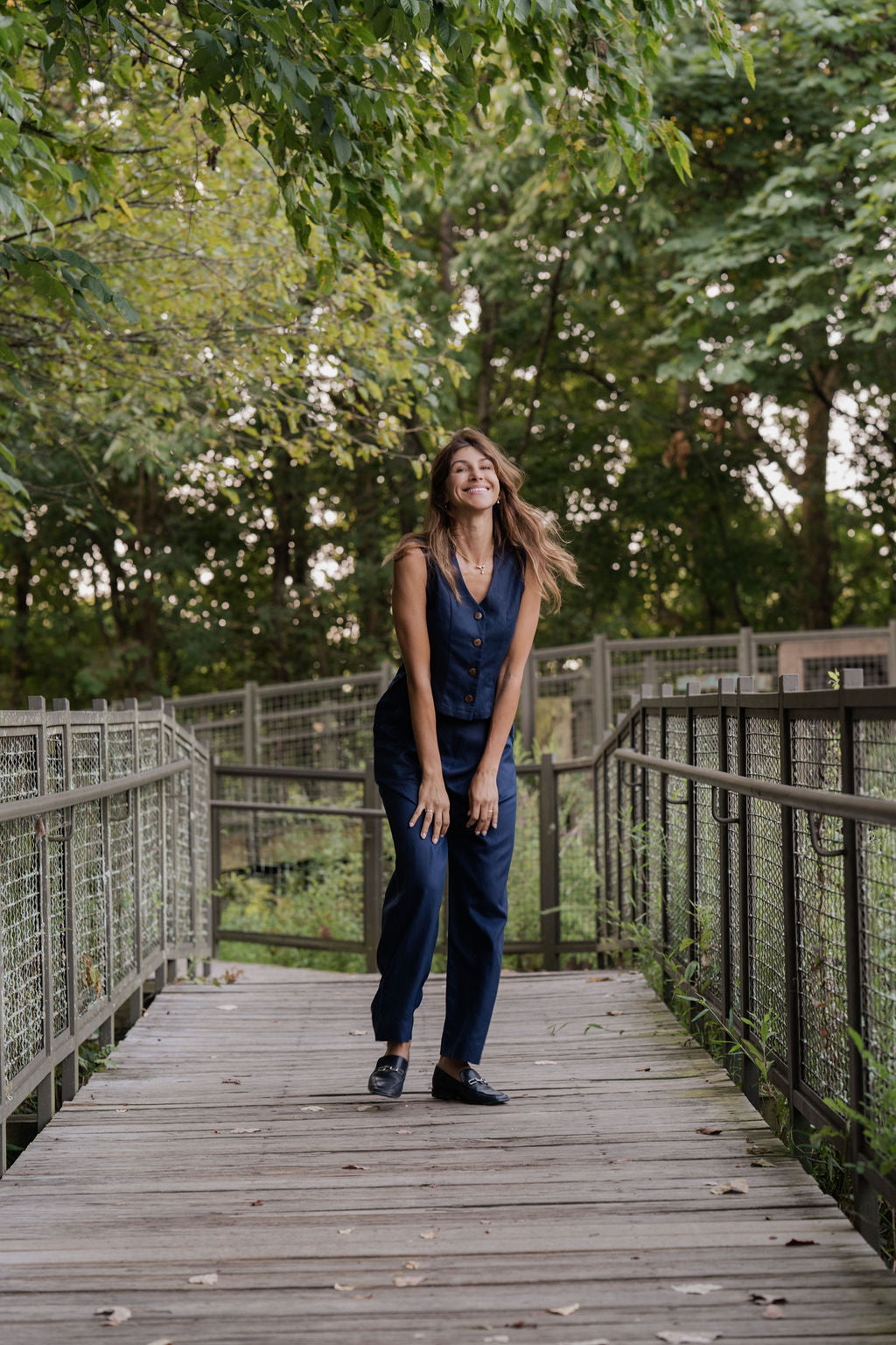 Pants Set in Navy Twill